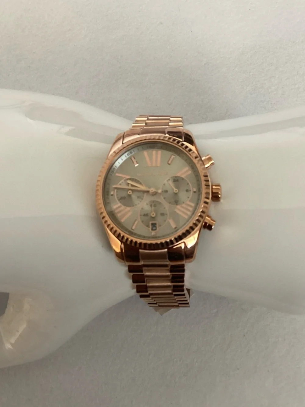 Michael Kors Lexington Chronograph Rose GoldTone Stainless Steel Bracelet Watch - Picture 12 of 13